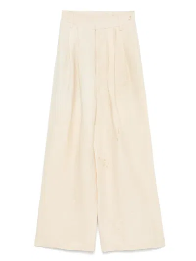 Uma Wang Pleat-detailed Trousers In Neutrals
