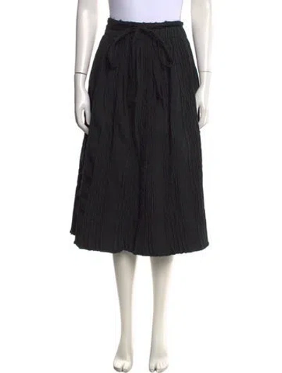 Pre-owned Uma Wang Pleated Accents Midi Length Skirt In Black