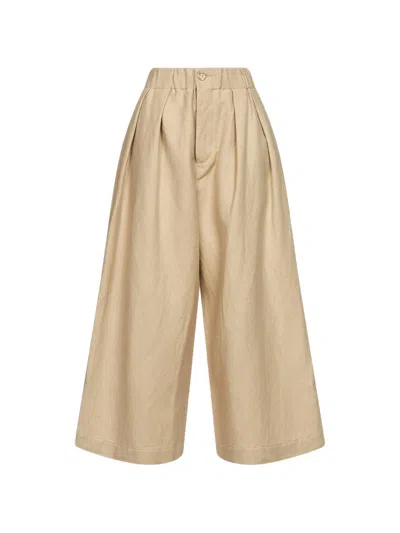 Uma Wang Pleated Palazzo Pants In Neutral