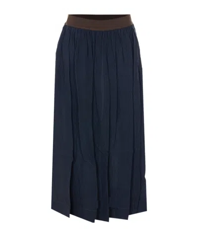Uma Wang Pleated Skirt In Blue