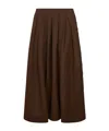 Uma Wang Brown Frontera Canvas Gomes Pleated Midi Skirt In Brown