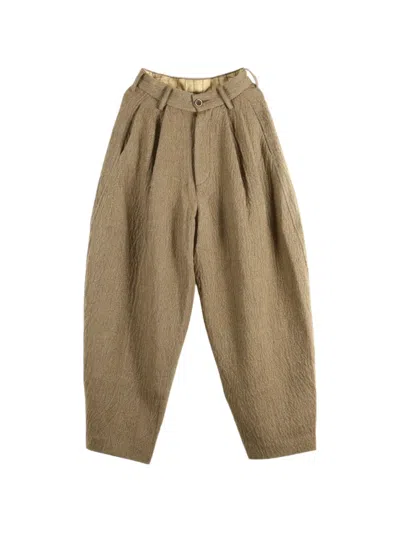 Uma Wang Pleated Tapered Trousers In Neutral