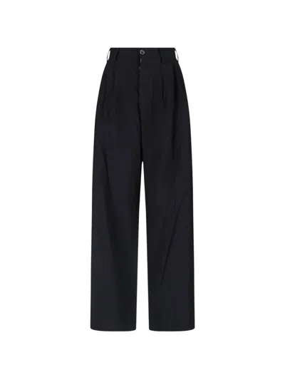 Uma Wang Pleated Trousers In Black