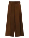 Uma Wang Pleated Trousers In Brown