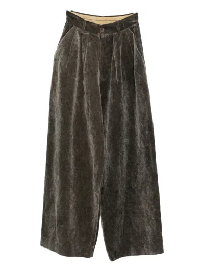 Uma Wang Pleated Trousers In Green