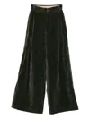 Uma Wang Pleated Velvet Trousers In Black