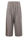 Uma Wang Pleated Wool Trousers In Gray