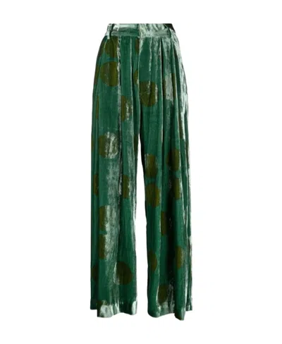 Uma Wang Pleated Zipper Casual Pants In Green