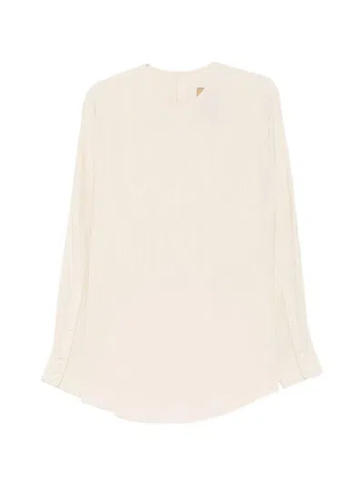 Uma Wang Plissé Long-sleeve Blouse In Neutral