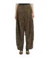 Uma Wang Pantalone Pin In Lana In Brown