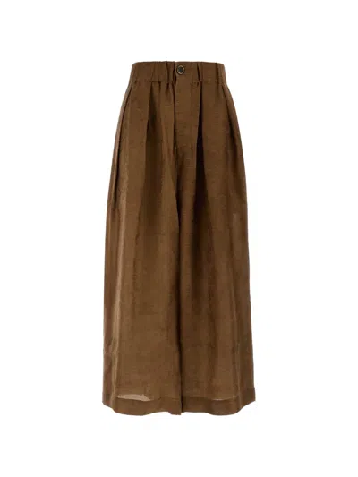 Uma Wang Biscuit Viscose Blend Poetic Wide-leg Pant In Brown