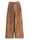 Uma Wang Wide-leg Floral Pattern Trousers In Brown