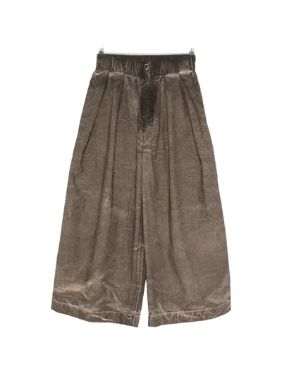 Uma Wang Poetic Pleated Trousers In Brown