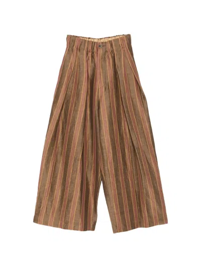 Uma Wang Poetic Striped Palazzo Pants In Brown