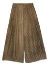 Uma Wang Elastic Waist Casual Pants In Brown