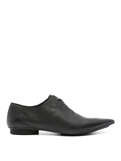 Uma Wang Pointed Leather Brogues In Black