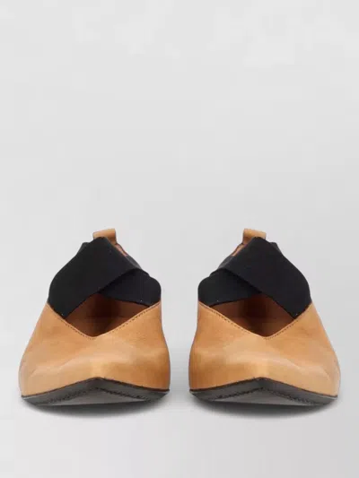 Uma Wang Pointed Toe Flat Ballerina Shoes Pull Tab In Neutral
