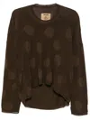 Uma Wang Knit Top With Polka Dot Pattern In Brown