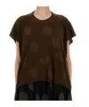 Uma Wang Polka Dot Detailed Crewneck Knitted Top In Brown