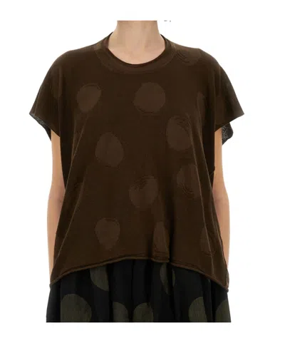Uma Wang Polka Dot Detailed Crewneck Knitted Top In Brown