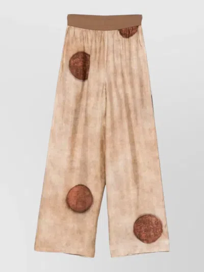 Uma Wang Polka Dot Relaxed Fit Wide Leg Trousers In White