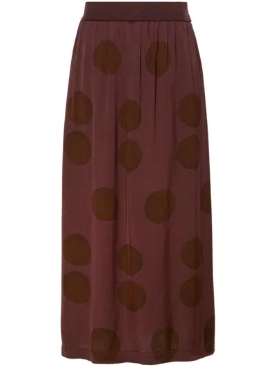 Uma Wang Polka-dot Skirt In Rose/brown