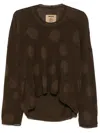 Uma Wang Polka Dot Sweater In Brown