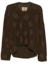 Uma Wang Knit Top With Polka Dot Pattern In Brown