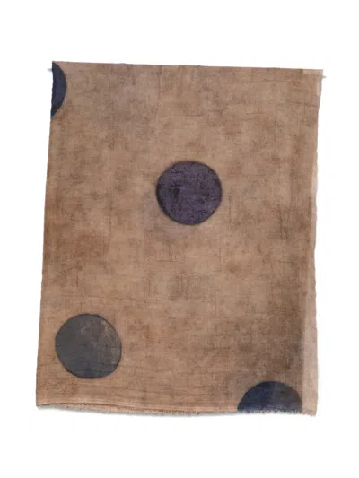 Uma Wang Polka-dot Distressed Scarf In Brown