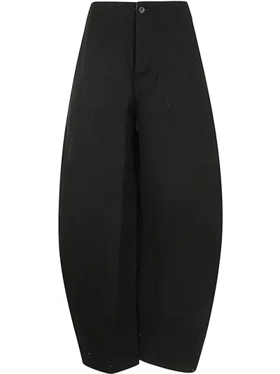 Uma Wang Belt Loops Casual Pants In Black