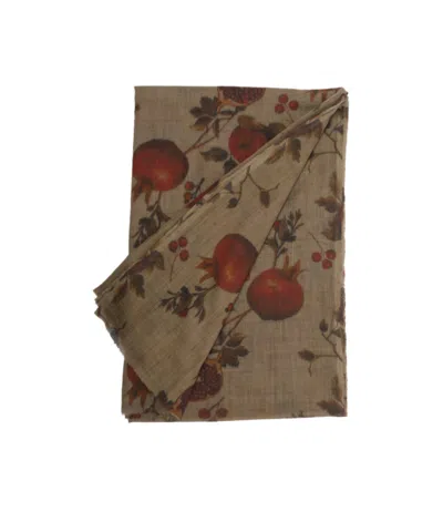 Uma Wang Pomegranate Pattern Scarf In Brown