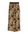 Uma Wang Elastic Waistband Floral Print Maxi Skirt In Brown