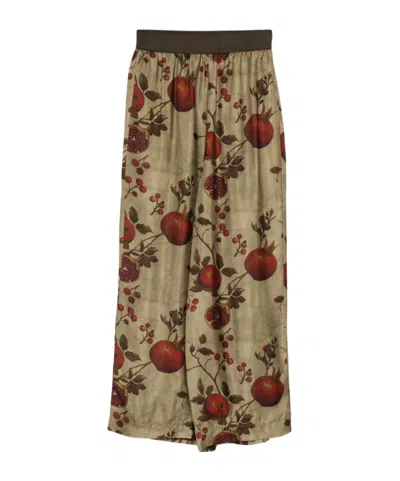 UMA WANG POMEGRANATE-PRINT ELASTIC-WAIST TROUSERS