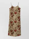 Uma Wang Pomegranate Print Slip Style Midi Dress In Multi