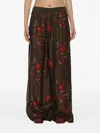 Uma Wang Pomegranate-print Trousers In Brown
