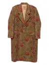 Uma Wang Pomegrante-print Coat In Brown