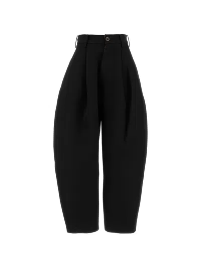 Uma Wang Virgin Wool Wide-leg Tailored Trousers In Black