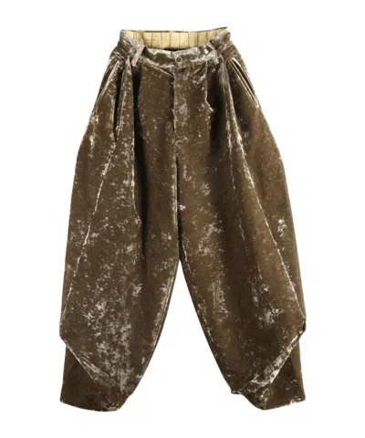 Uma Wang Popl Belt Loop Casual Pants In Brown