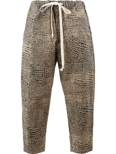 Uma Wang Printed Drawstring Trousers In Multi