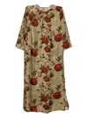 Uma Wang Pomegranate-print Tie-front Midi Dress In Multi