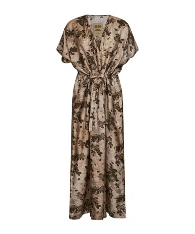 Uma Wang Summer Beach Dress Ankle Length Print In Nude