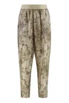 Uma Wang Printed High-rise Trousers In Brown