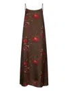 Uma Wang Midi Dress "anaya" In Brown