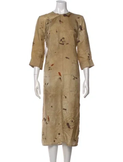 Pre-owned Uma Wang Printed Long Dress In Neutral