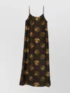 Uma Wang Anaya Brown Sleeveless Dress With Round Neck And All-over Motif In Viscose Blend Woman In Multi