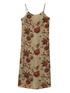 Uma Wang Pomegranate Print Slip Style Midi Dress In Multi