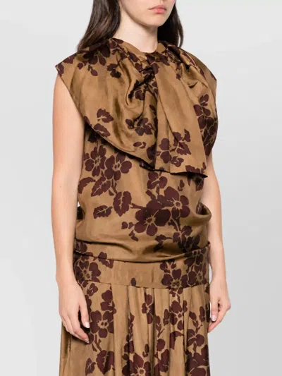 Uma Wang Printed Midi Dress In Brown