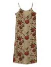 Uma Wang Pomegranate Print Slip Style Midi Dress In Multi
