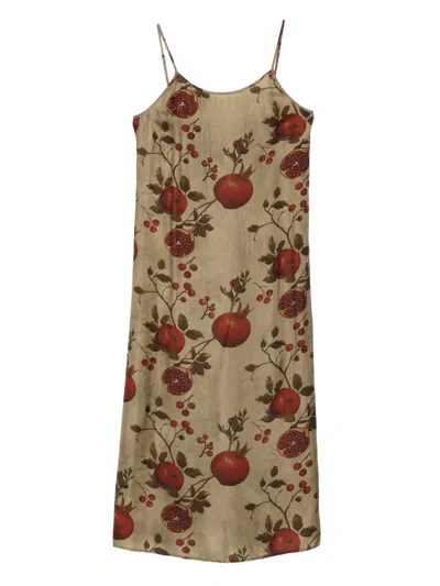 Uma Wang Printed Midi Dress In Multi