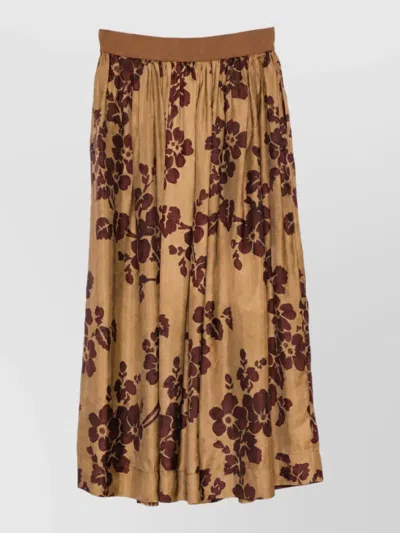 Uma Wang Printed Midi Skirt In Orange